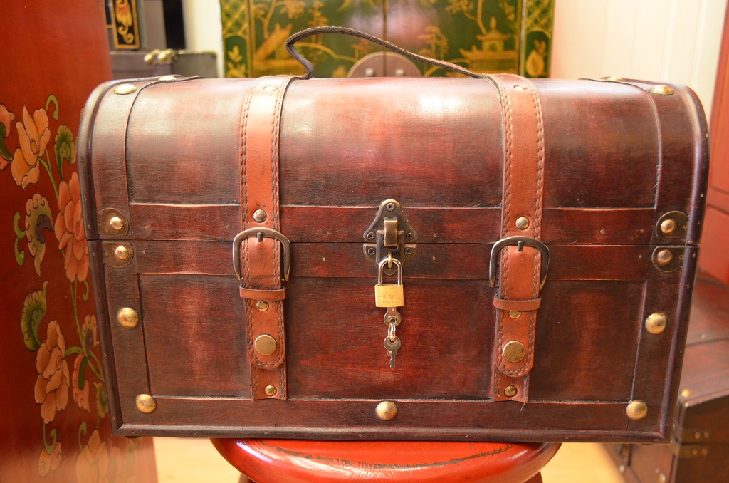 Petit coffre de rangement décoratif en bois, lot de 2, coffre de valise en  bois avec sangles (marron), boîte Antique à l'ancienne - AliExpress