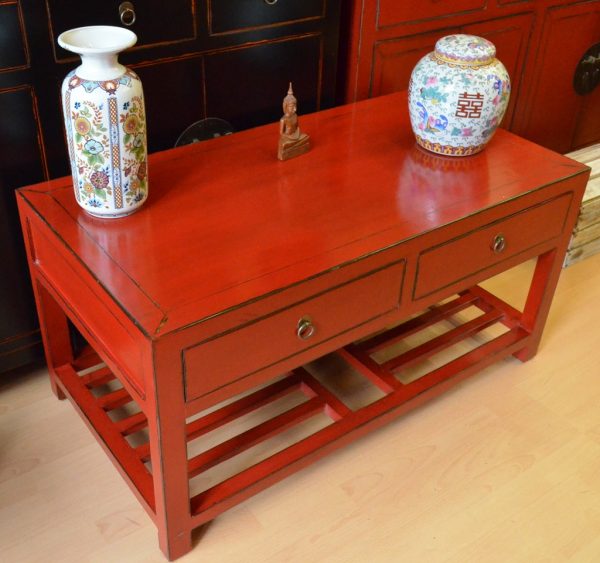 table salon rouge Chine