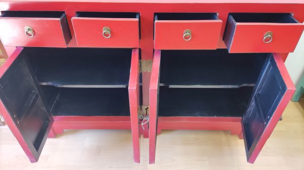 buffet rouge chinois 145cm ouvert