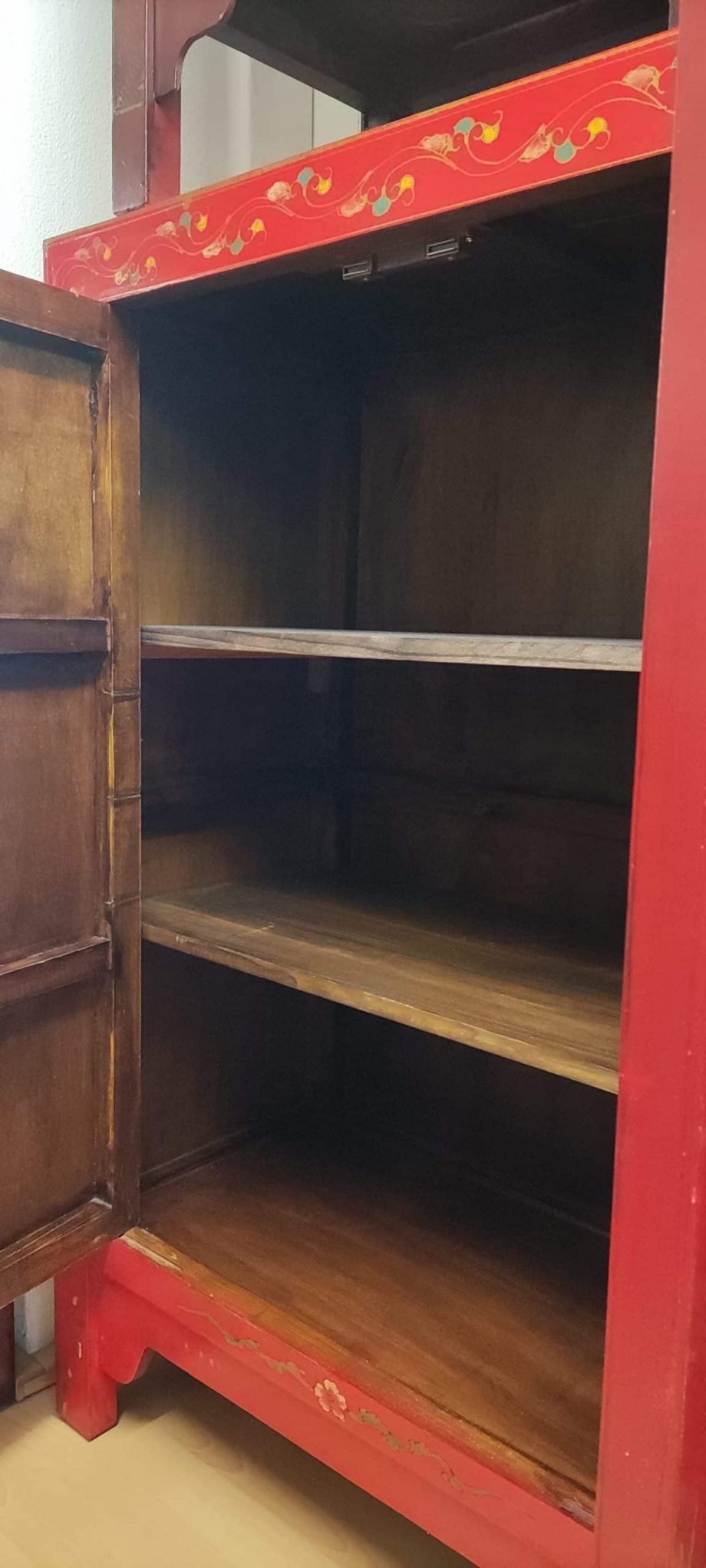 Rangement chinois 121 cm rouge