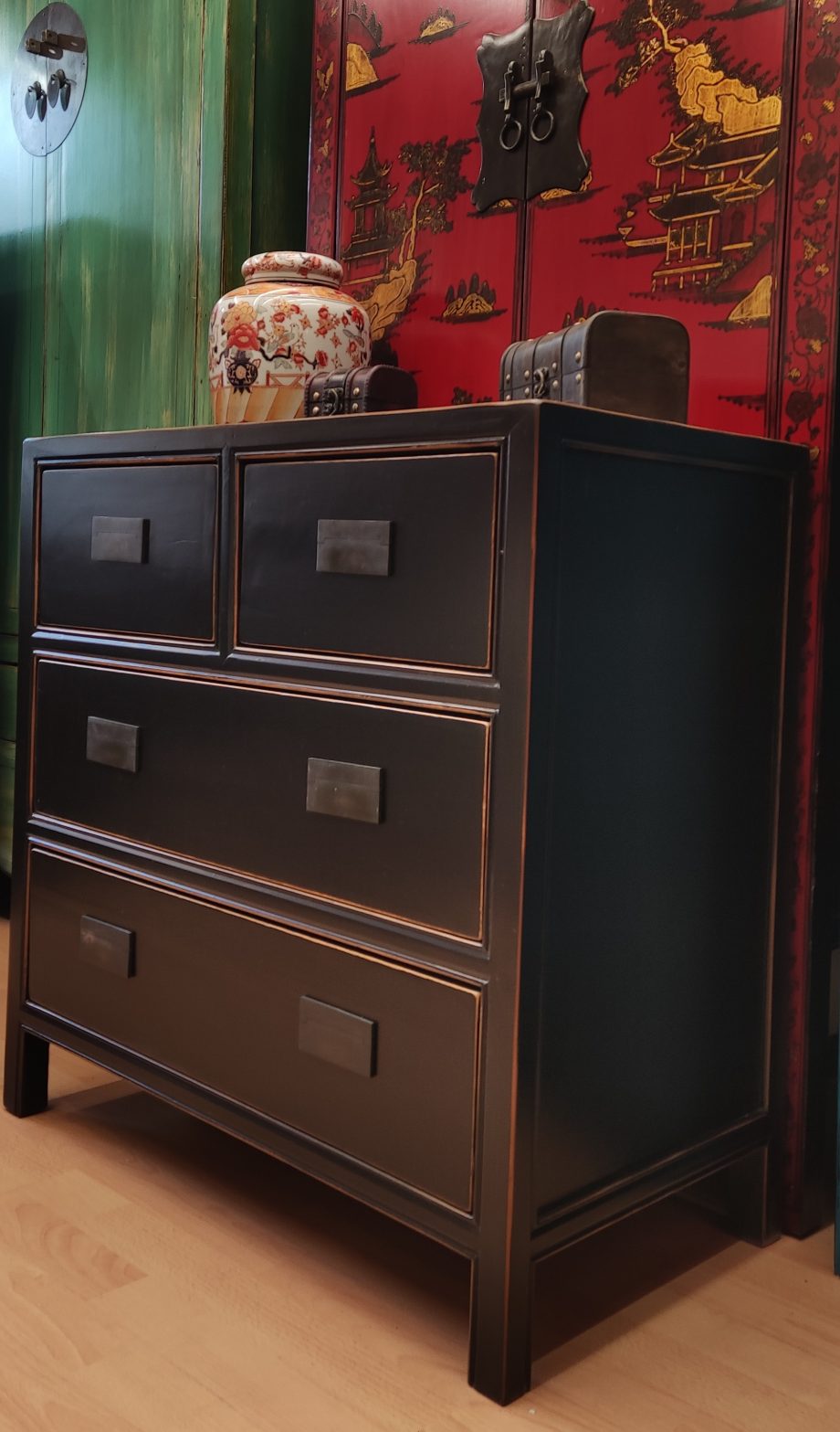 Commode 6 tiroirs noire